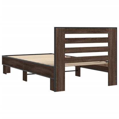 Cadre de lit sans matelas chêne marron 75x190 cm