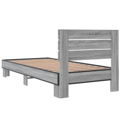 Cadre de lit sans matelas sonoma gris 100x200 cm