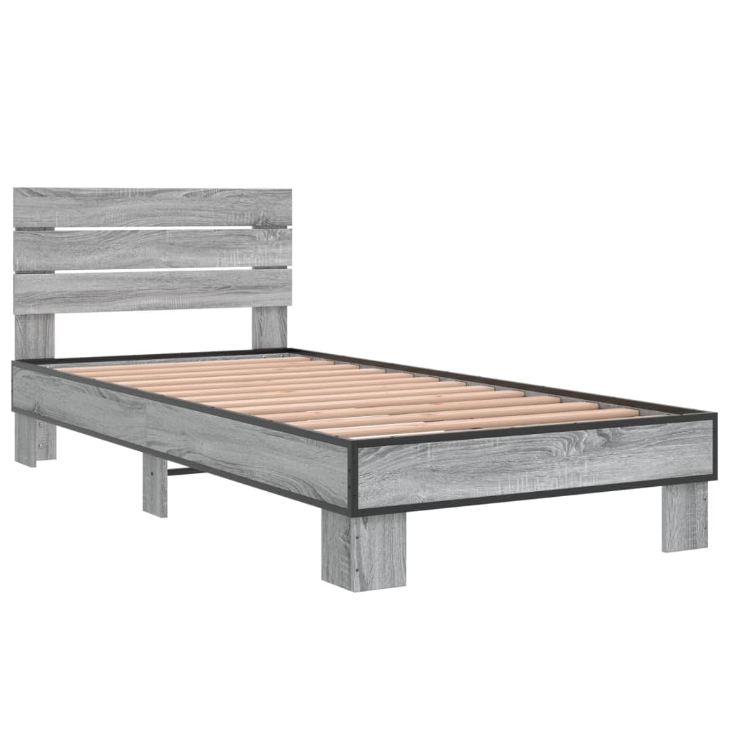 Cadre de lit sans matelas sonoma gris 90x200 cm