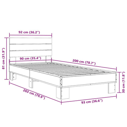 Cadre de lit sans matelas sonoma gris 90x200 cm