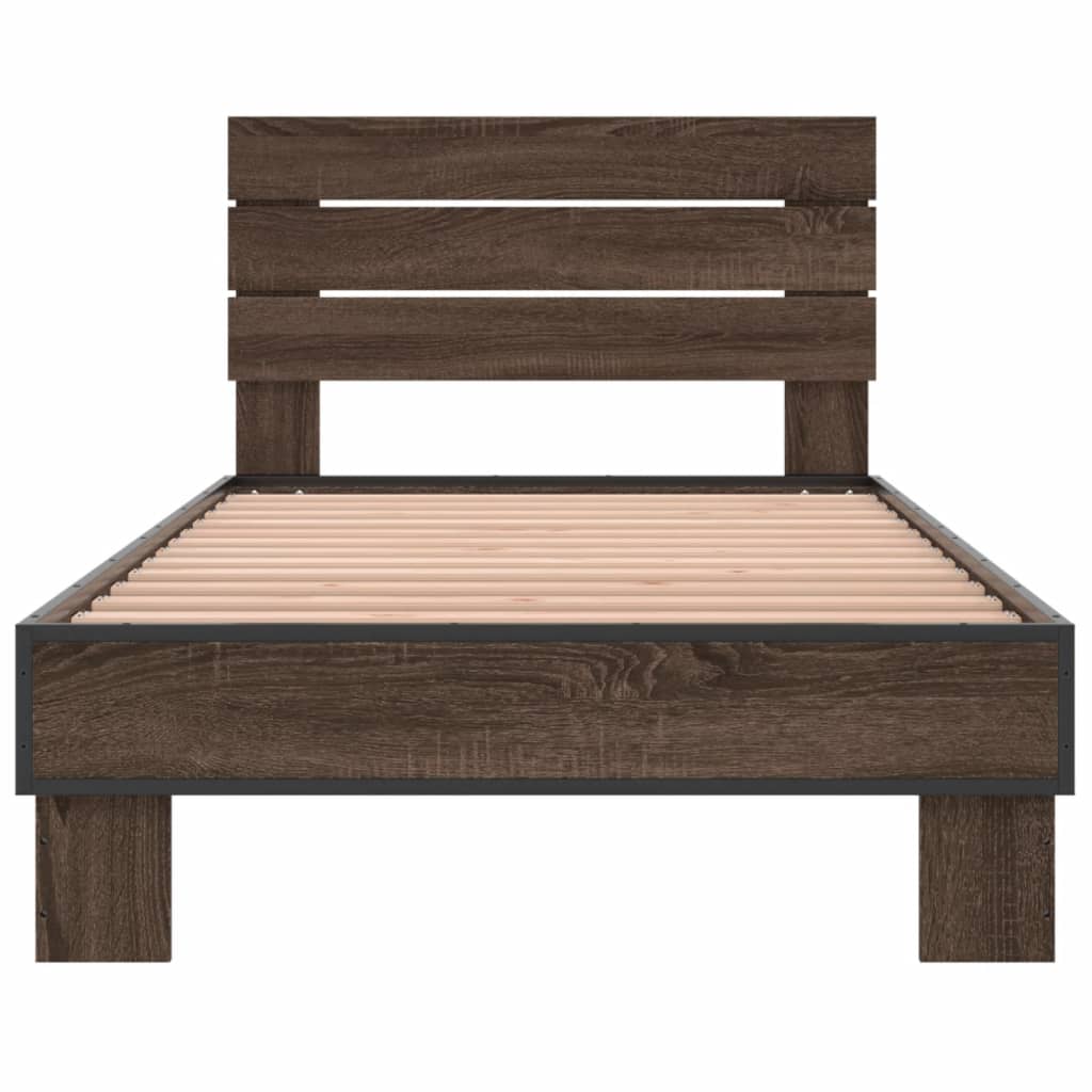 Cadre de lit sans matelas chêne marron 90x200 cm