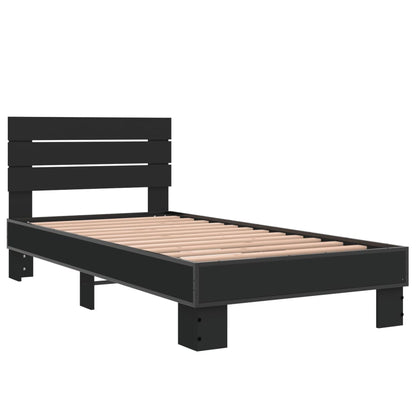 Cadre de lit sans matelas noir 75x190 cm