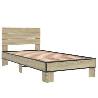 Cadre de lit sans matelas chêne sonoma 75x190 cm