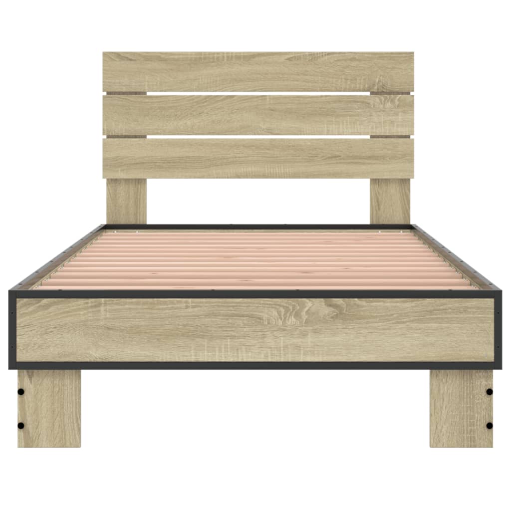 Cadre de lit sans matelas chêne sonoma 75x190 cm