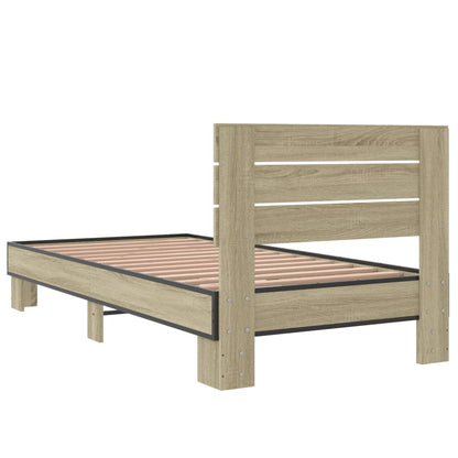 Cadre de lit sans matelas chêne sonoma 75x190 cm