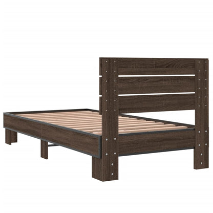 Cadre de lit sans matelas chêne marron 75x190 cm