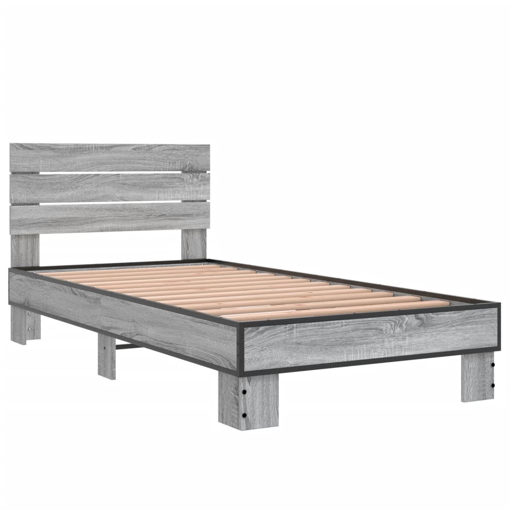 Cadre de lit sans matelas sonoma gris 90x190 cm