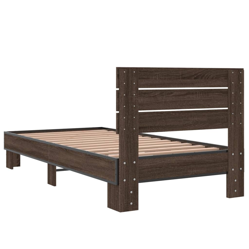 Cadre de lit sans matelas chêne marron 90x190 cm