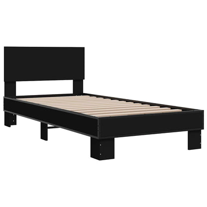 Cadre de lit sans matelas noir 100x200 cm