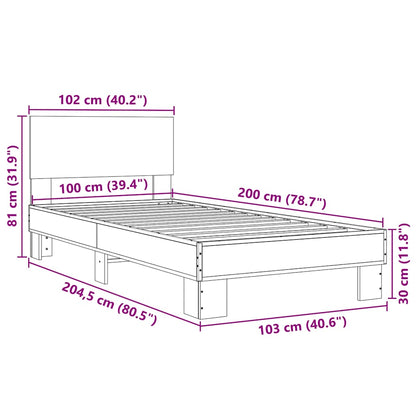 Cadre de lit sans matelas chêne sonoma 100x200 cm