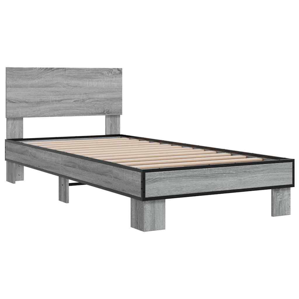 Cadre de lit sans matelas sonoma gris 100x200 cm