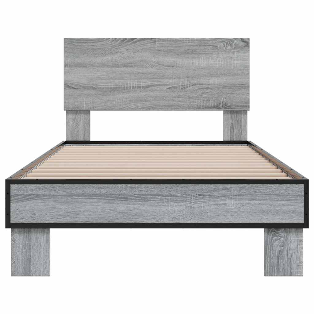 Cadre de lit sans matelas sonoma gris 100x200 cm