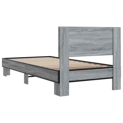 Cadre de lit sans matelas sonoma gris 100x200 cm