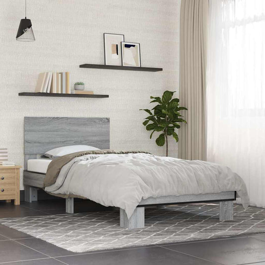 Cadre de lit sans matelas sonoma gris 100x200 cm