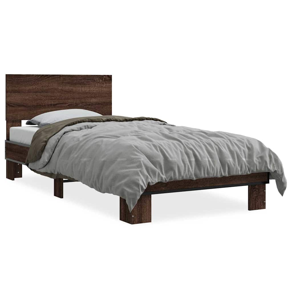 Cadre de lit sans matelas chêne marron 100x200 cm