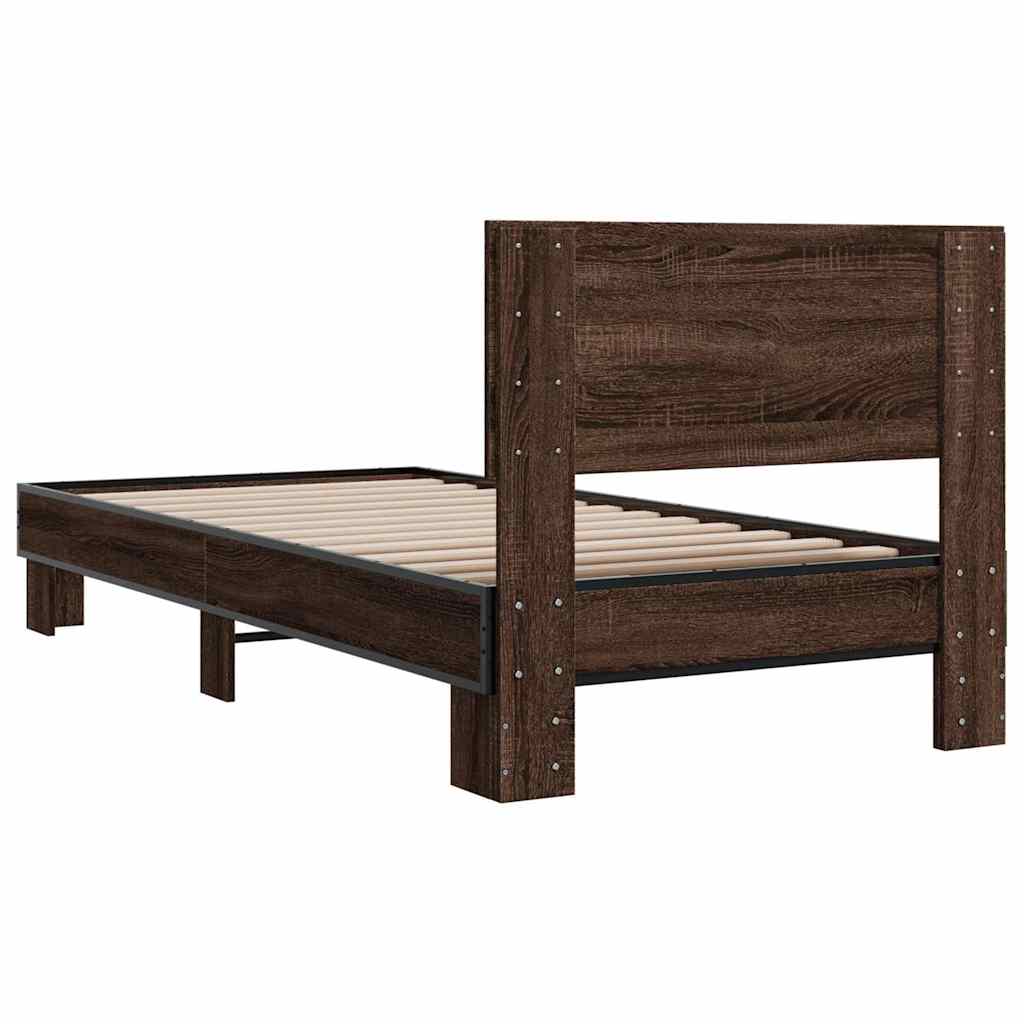 Cadre de lit sans matelas chêne marron 100x200 cm