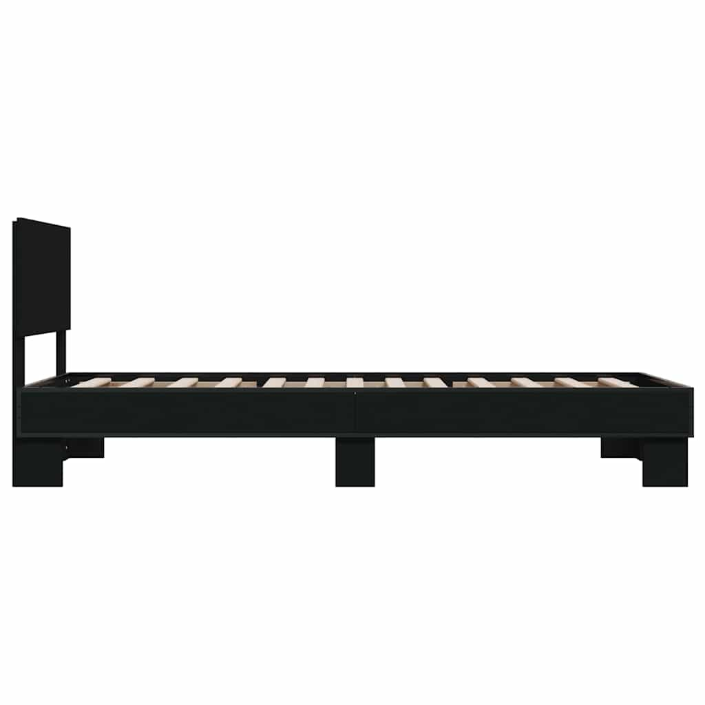 Cadre de lit sans matelas noir 90x200 cm