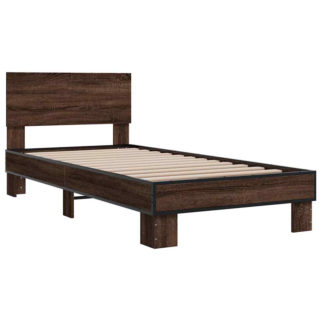 Cadre de lit sans matelas chêne marron 90x200 cm