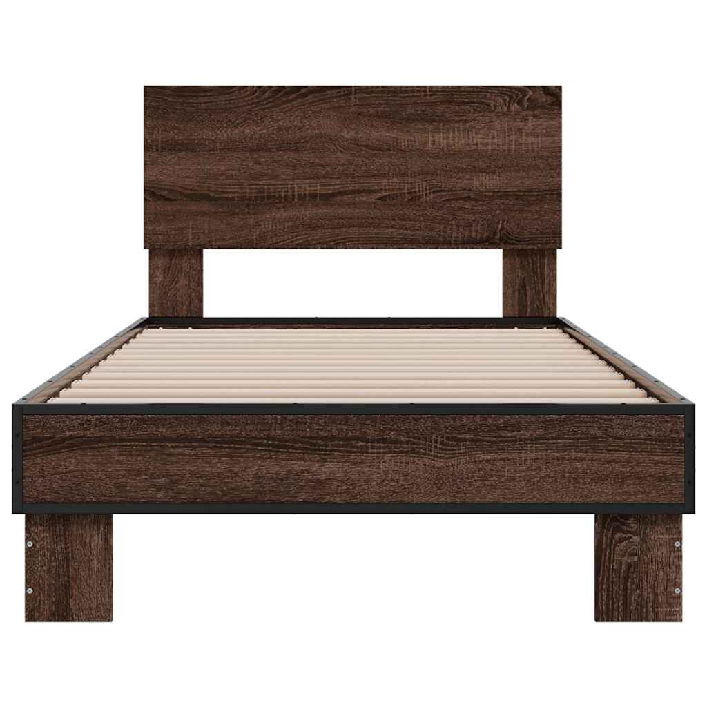 Cadre de lit sans matelas chêne marron 90x200 cm