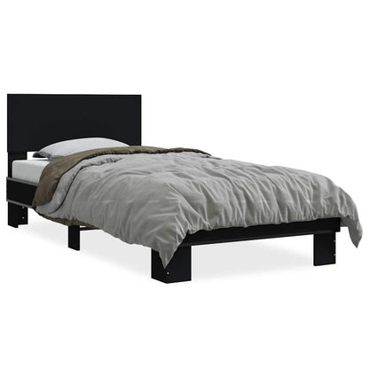 Cadre de lit sans matelas noir 75x190 cm