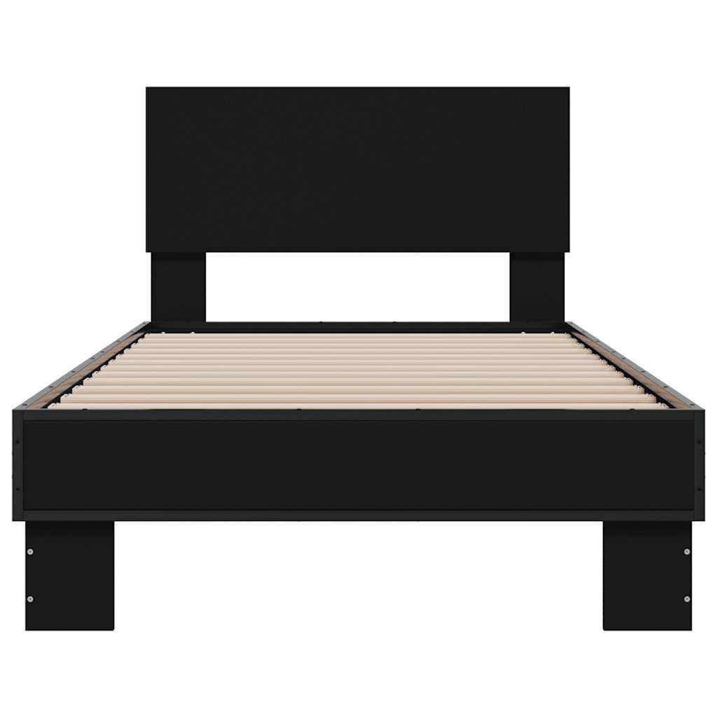 Cadre de lit sans matelas noir 75x190 cm