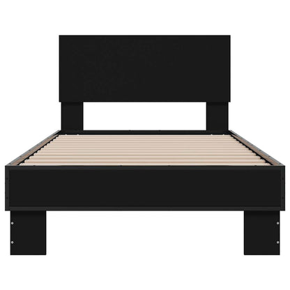 Cadre de lit sans matelas noir 75x190 cm