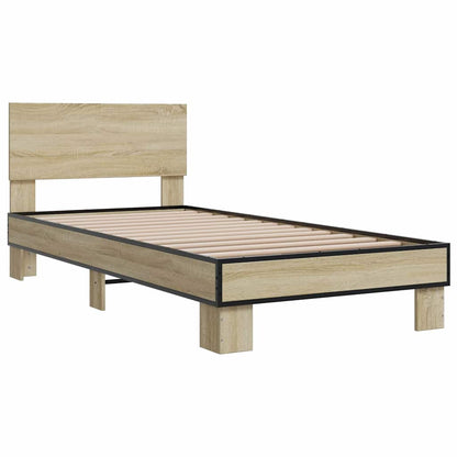 Cadre de lit sans matelas chêne sonoma 75x190 cm