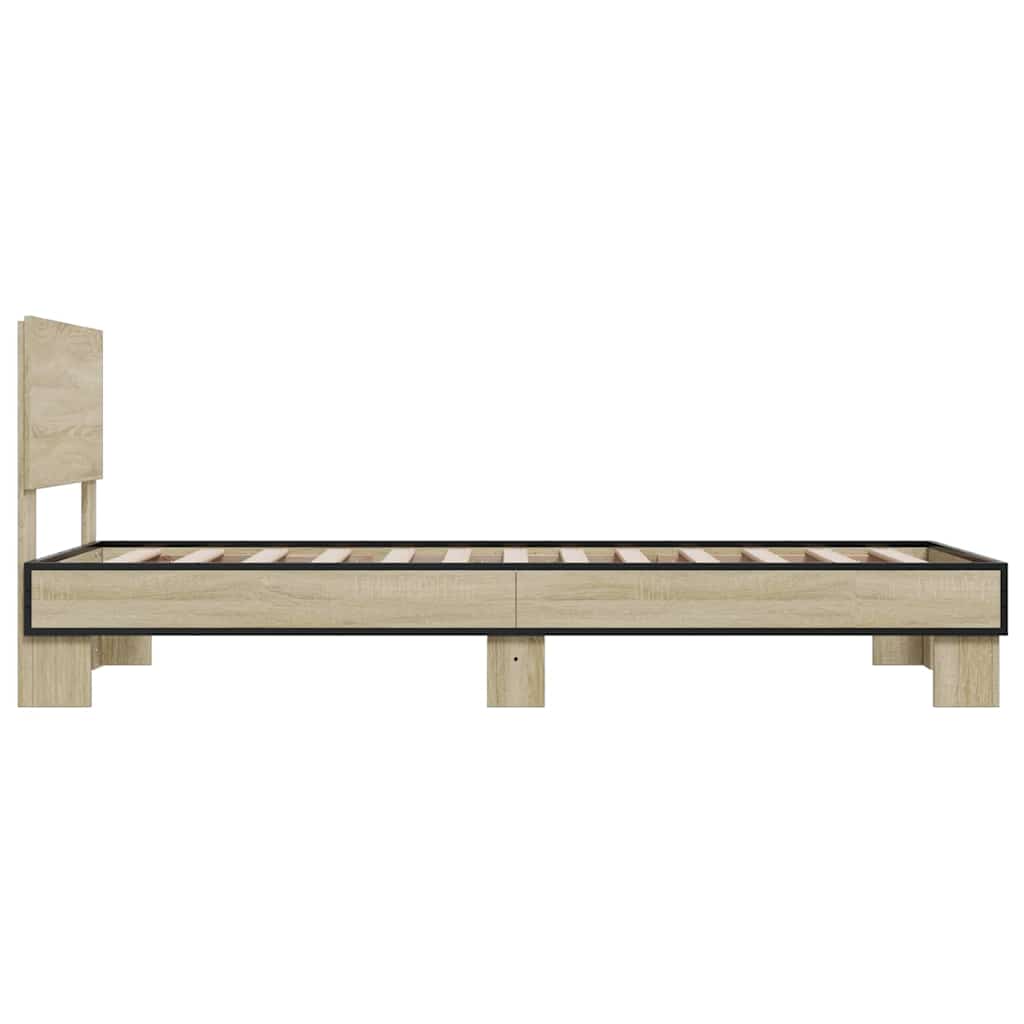 Cadre de lit sans matelas chêne sonoma 75x190 cm