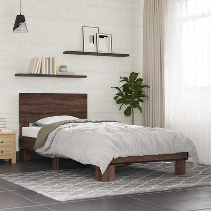 Cadre de lit sans matelas chêne marron 75x190 cm