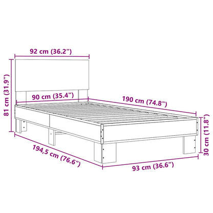 Cadre de lit sans matelas noir 90x190 cm