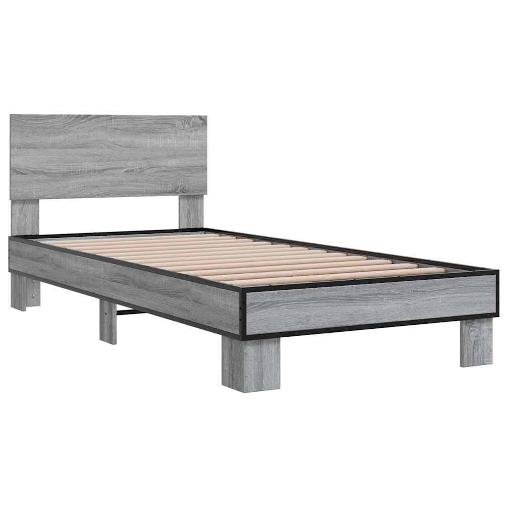 Cadre de lit sans matelas sonoma gris 90x190 cm