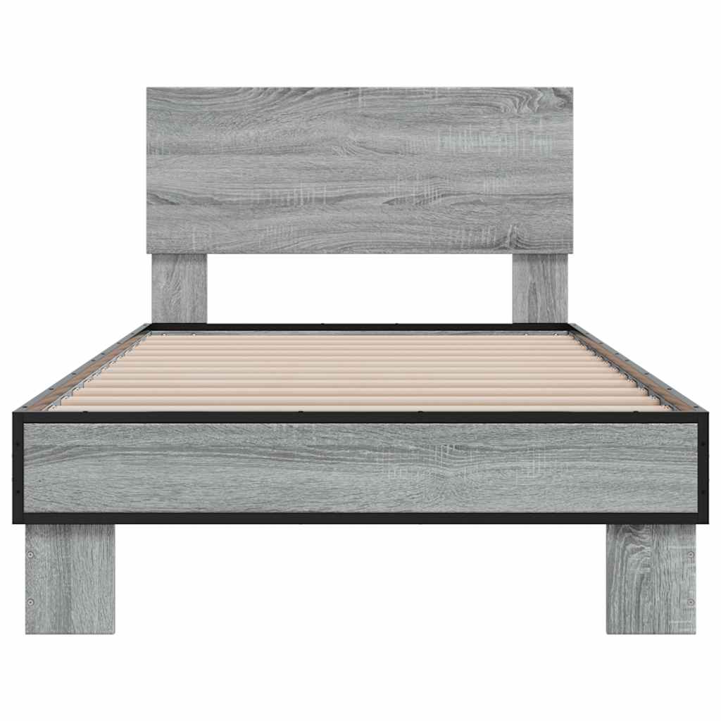 Cadre de lit sans matelas sonoma gris 90x190 cm