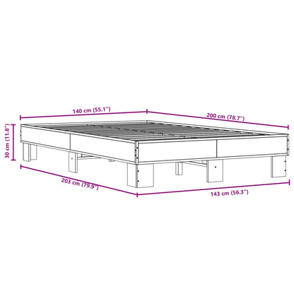 Cadre de lit sans matelas noir 140x200 cm