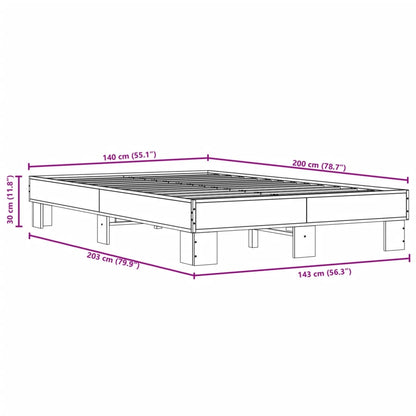 Cadre de lit sans matelas chêne sonoma 140x200 cm