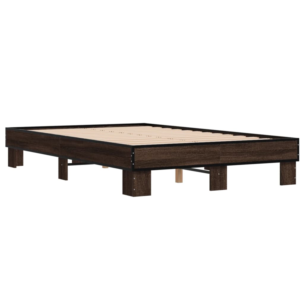 Cadre de lit sans matelas chêne marron 140x200 cm