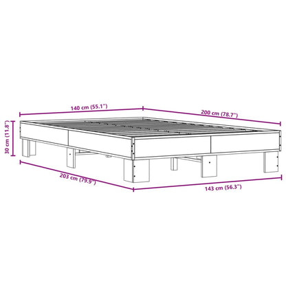 Cadre de lit sans matelas chêne marron 140x200 cm