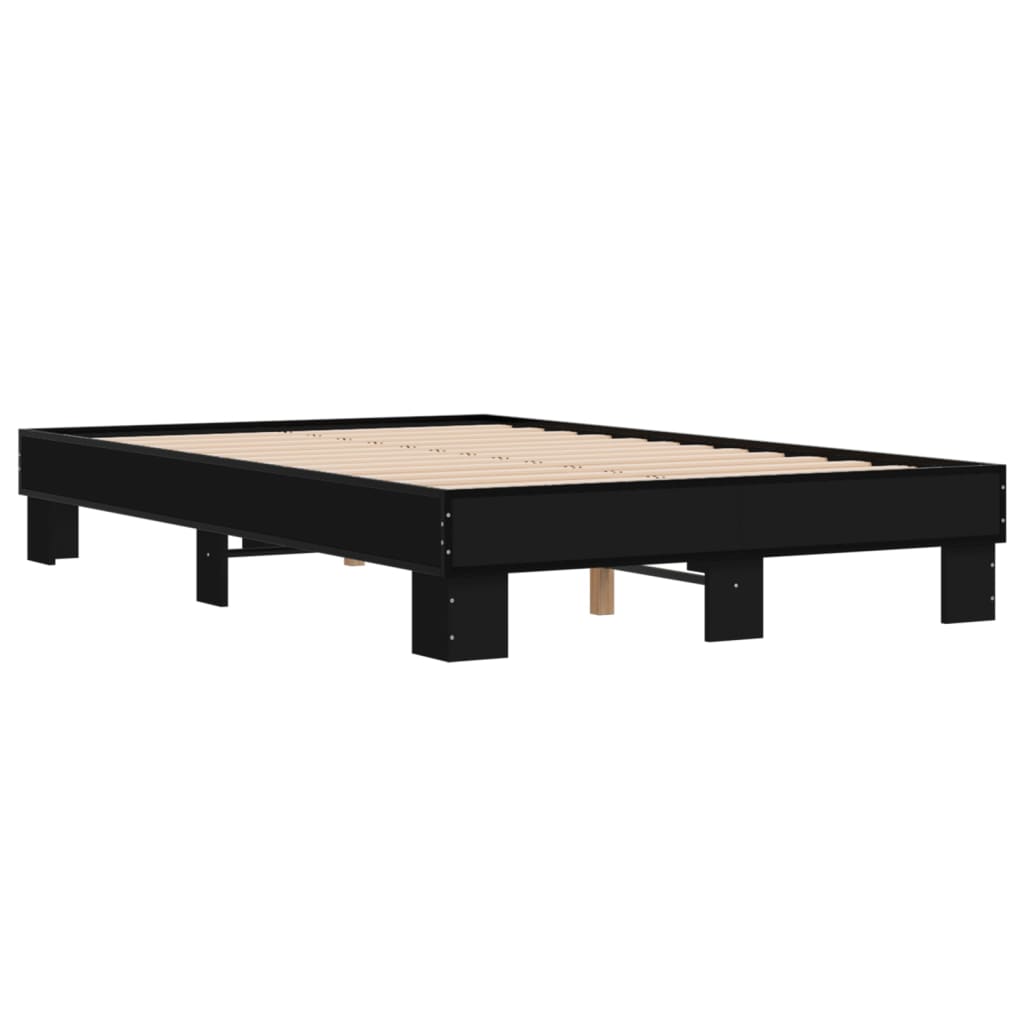 Cadre de lit sans matelas noir 120x200 cm