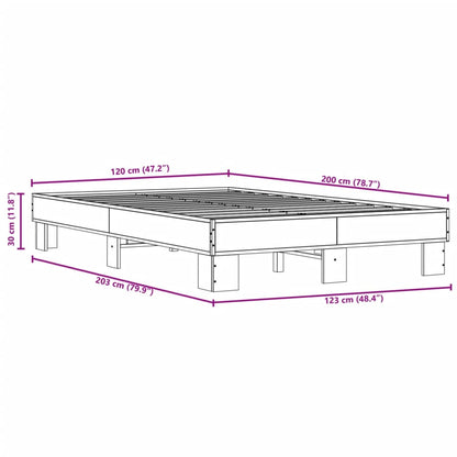 Cadre de lit sans matelas chêne sonoma 120x200 cm