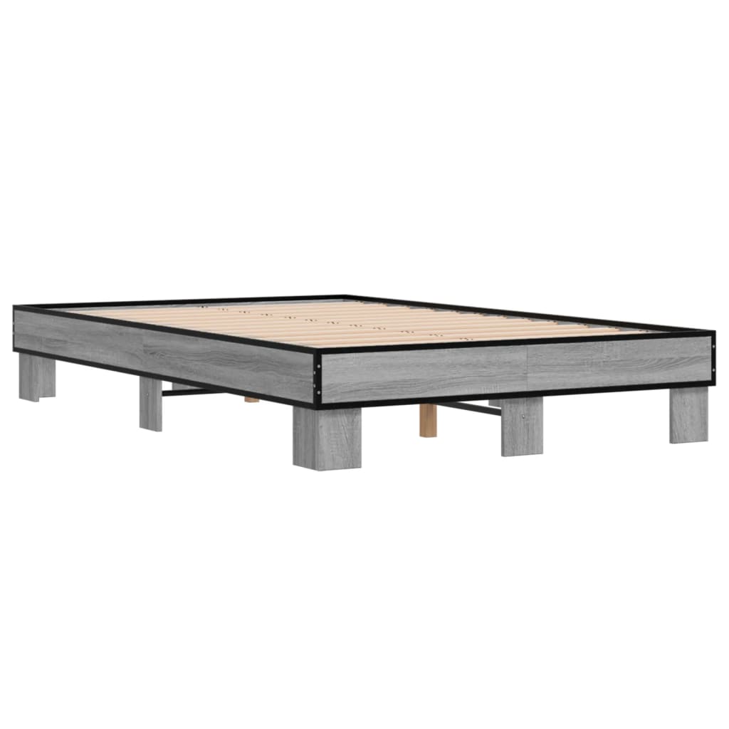 Cadre de lit sans matelas sonoma gris 120x200 cm