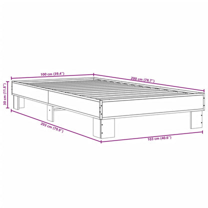 Cadre de lit sans matelas sonoma gris 100x200 cm