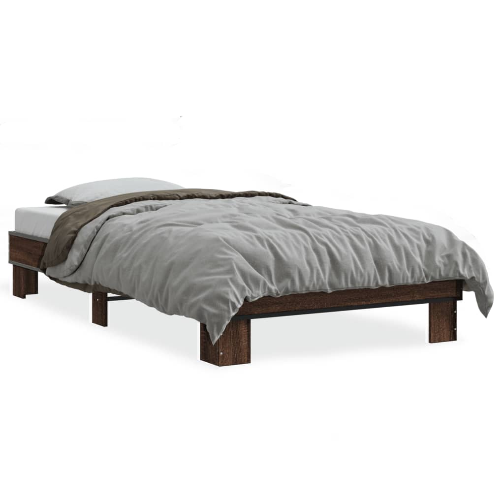 Cadre de lit sans matelas chêne marron 100x200 cm