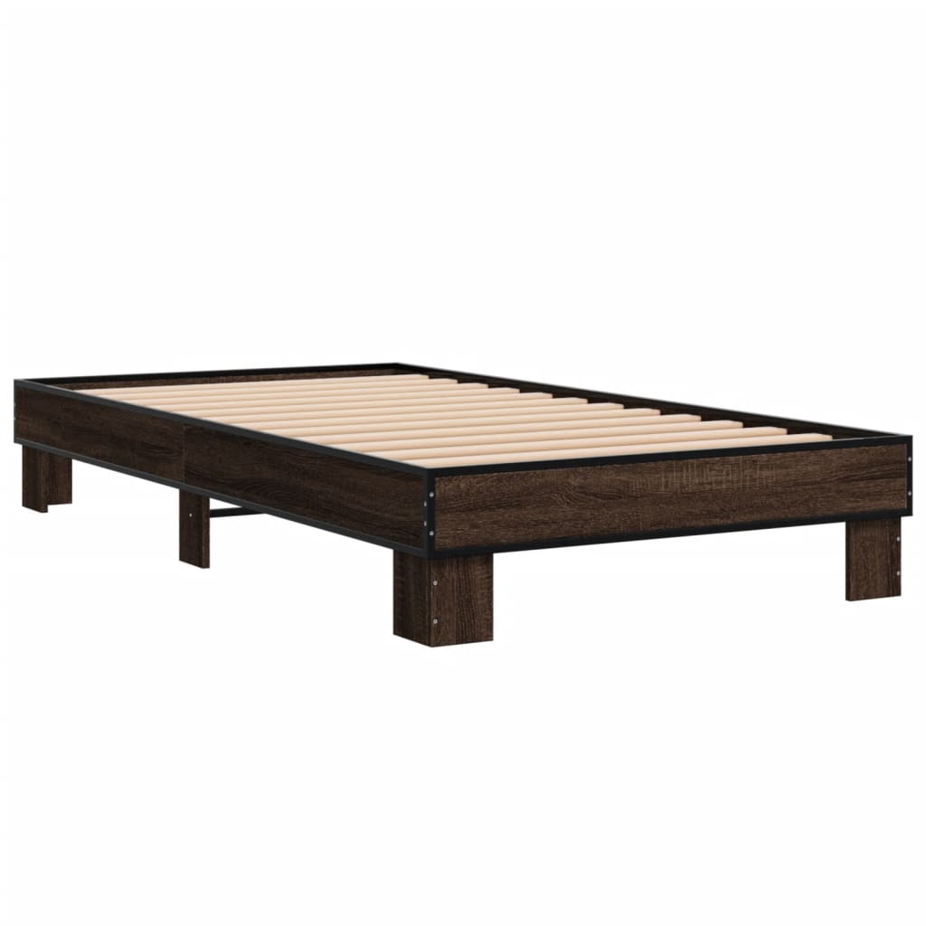 Cadre de lit sans matelas chêne marron 100x200 cm