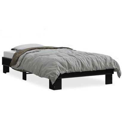 Cadre de lit sans matelas noir 90x200 cm