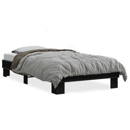 Cadre de lit sans matelas noir 75x190 cm