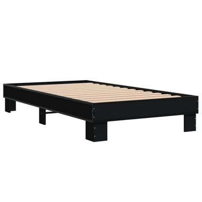 Cadre de lit sans matelas noir 75x190 cm