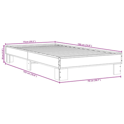 Cadre de lit sans matelas noir 75x190 cm