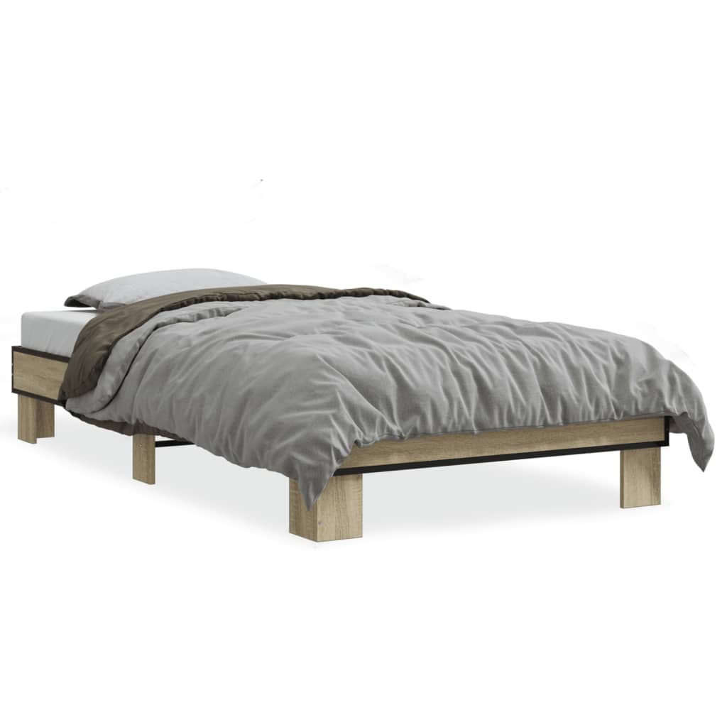 Cadre de lit sans matelas chêne sonoma 75x190 cm