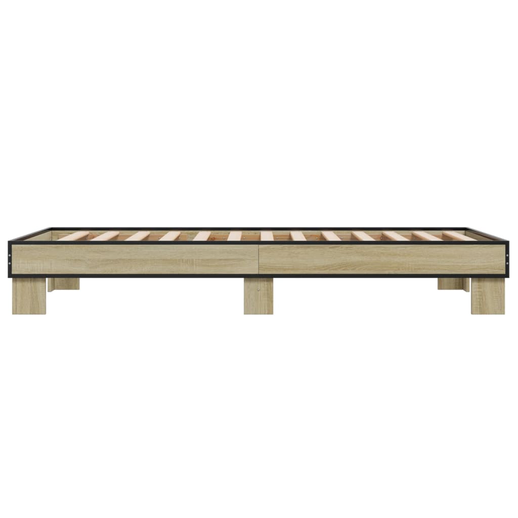 Cadre de lit sans matelas chêne sonoma 75x190 cm