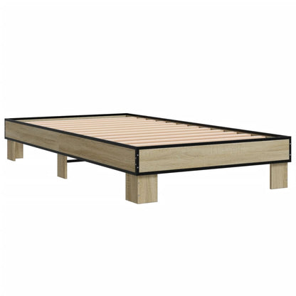 Cadre de lit sans matelas chêne sonoma 75x190 cm