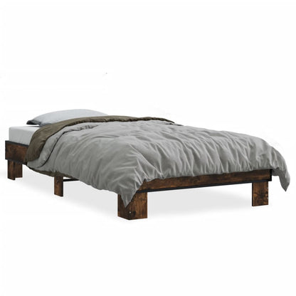 Cadre de lit sans matelas chêne fumé 75x190 cm